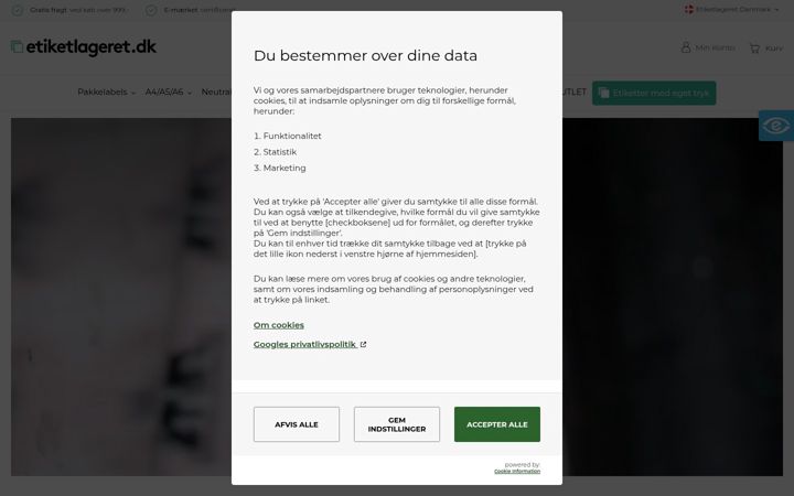 Zrzut ekranu etiketlageret.dk