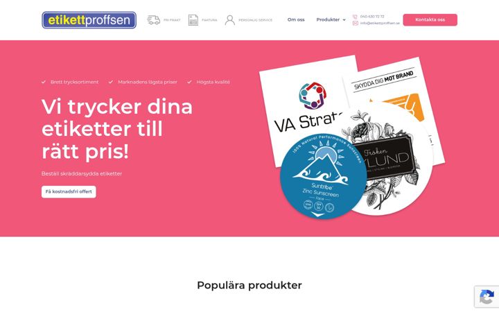 Screenshot of etikettproffsen.se