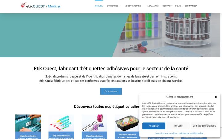 Screenshot of etikouest-medical.com