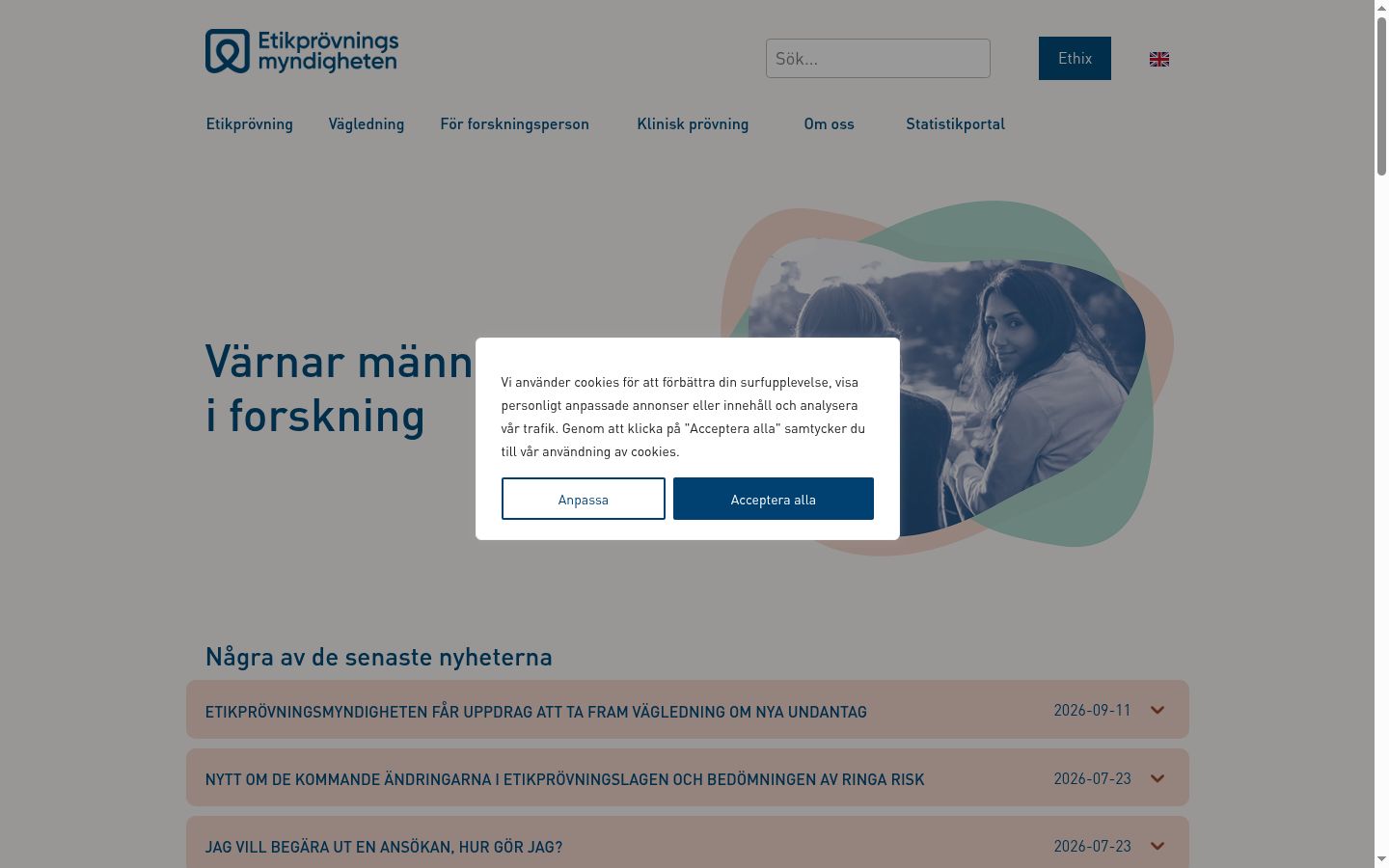 Skærmbillede af samtykkebanneret, som det blev vist før nogen interaktion