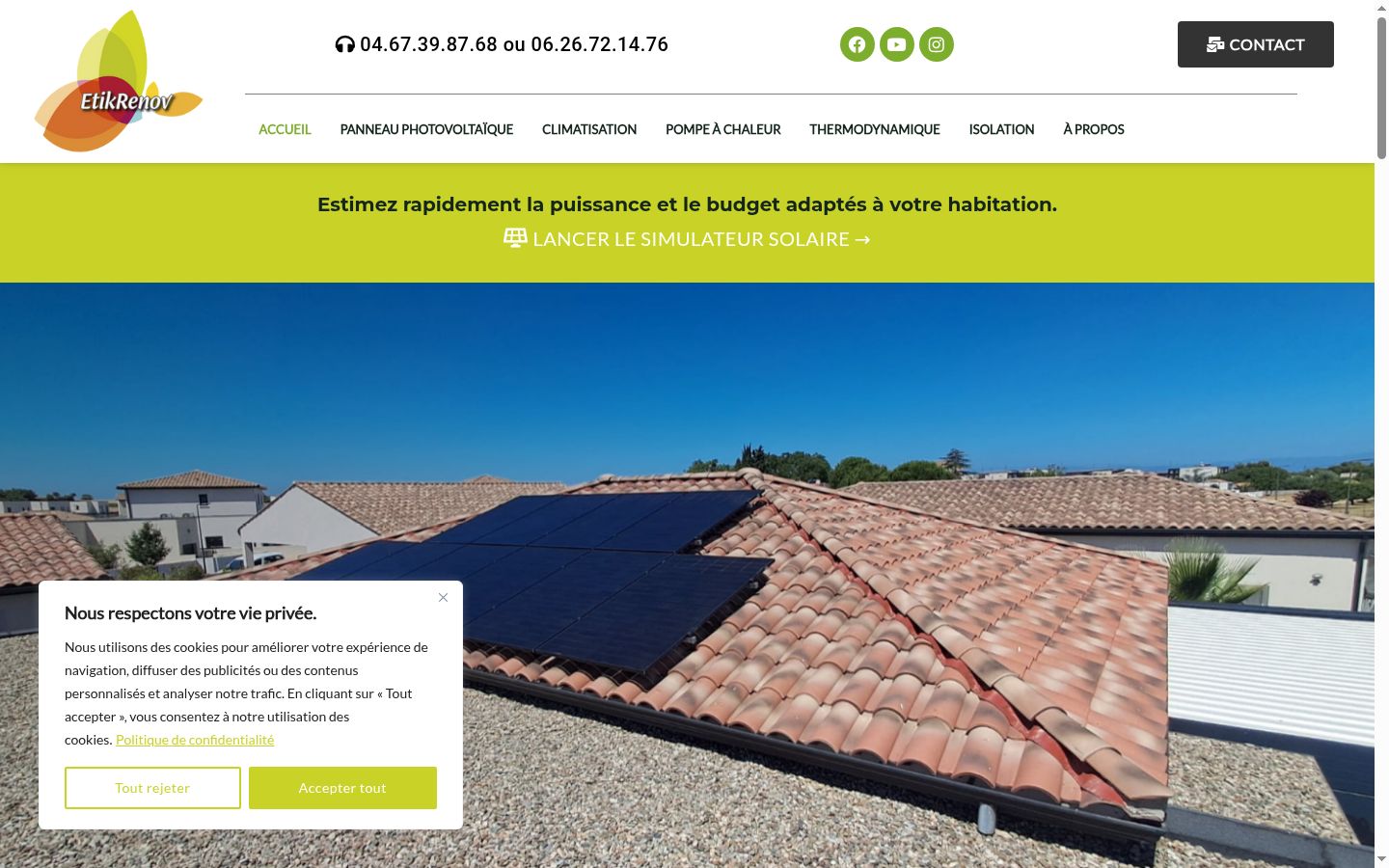 Screenshot del banner di consenso mostrato prima di qualsiasi interazione