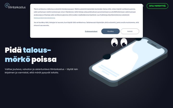 Екранна снимка на etilintarkastus.fi