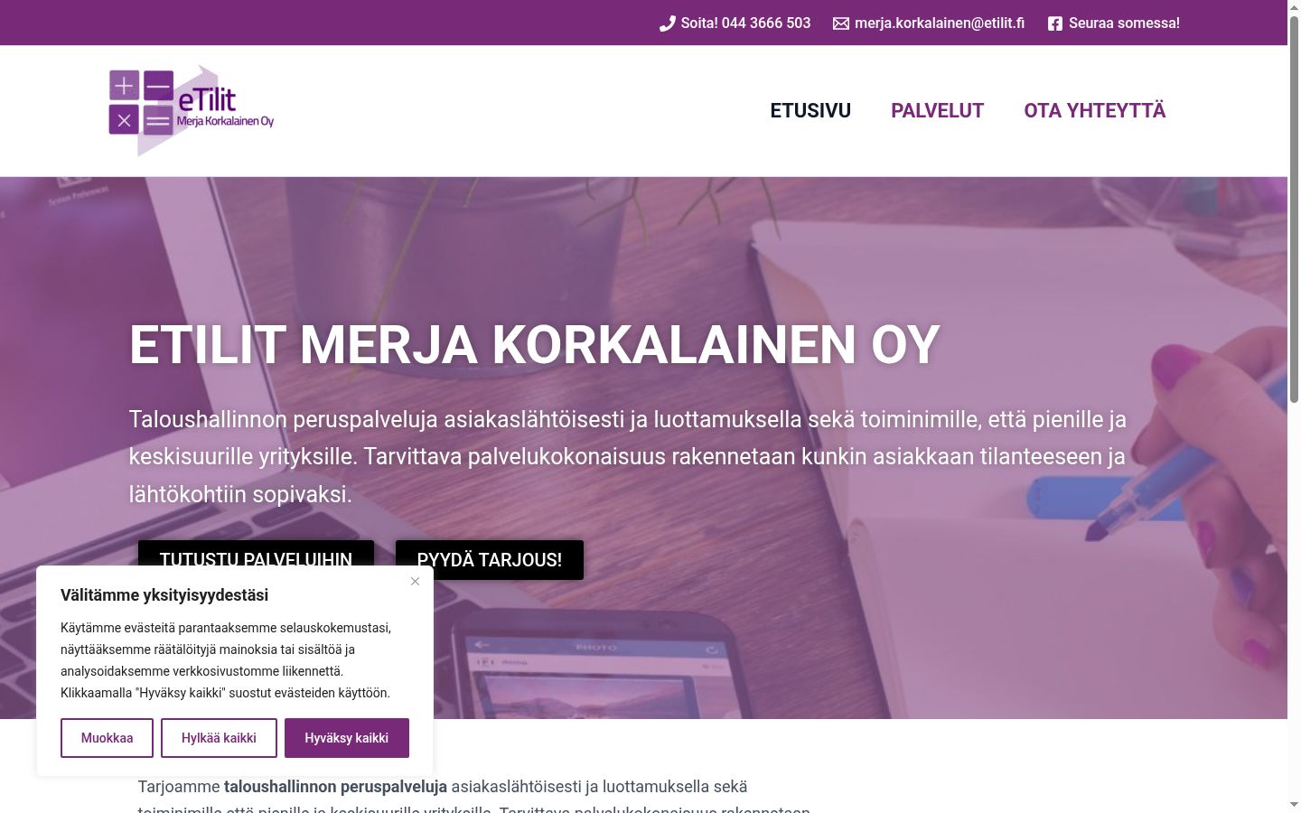 Ekraanipilt nõusolekubännerist, mida näidati enne mis tahes suhtlust