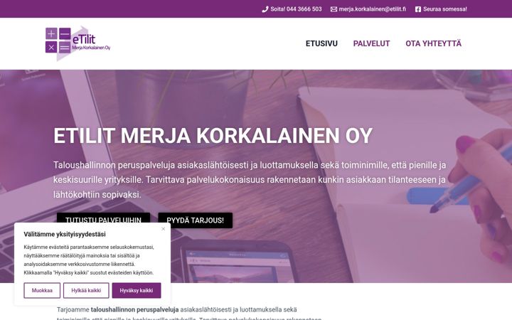 Екранна снимка на etilit.fi