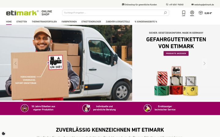 Screenshot of etimark-shop.de