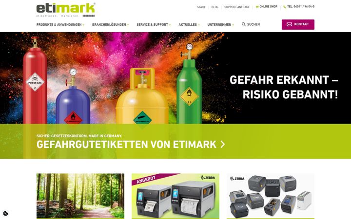 Screenshot of etimark.de