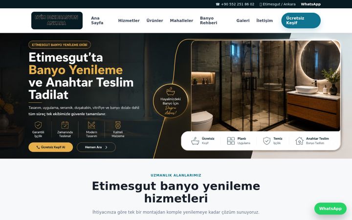 Capture d'écran de etimesgutbanyoyenileme.com.tr