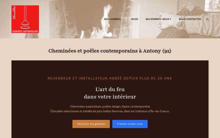 Screenshot of etincelles-cheminees.fr
