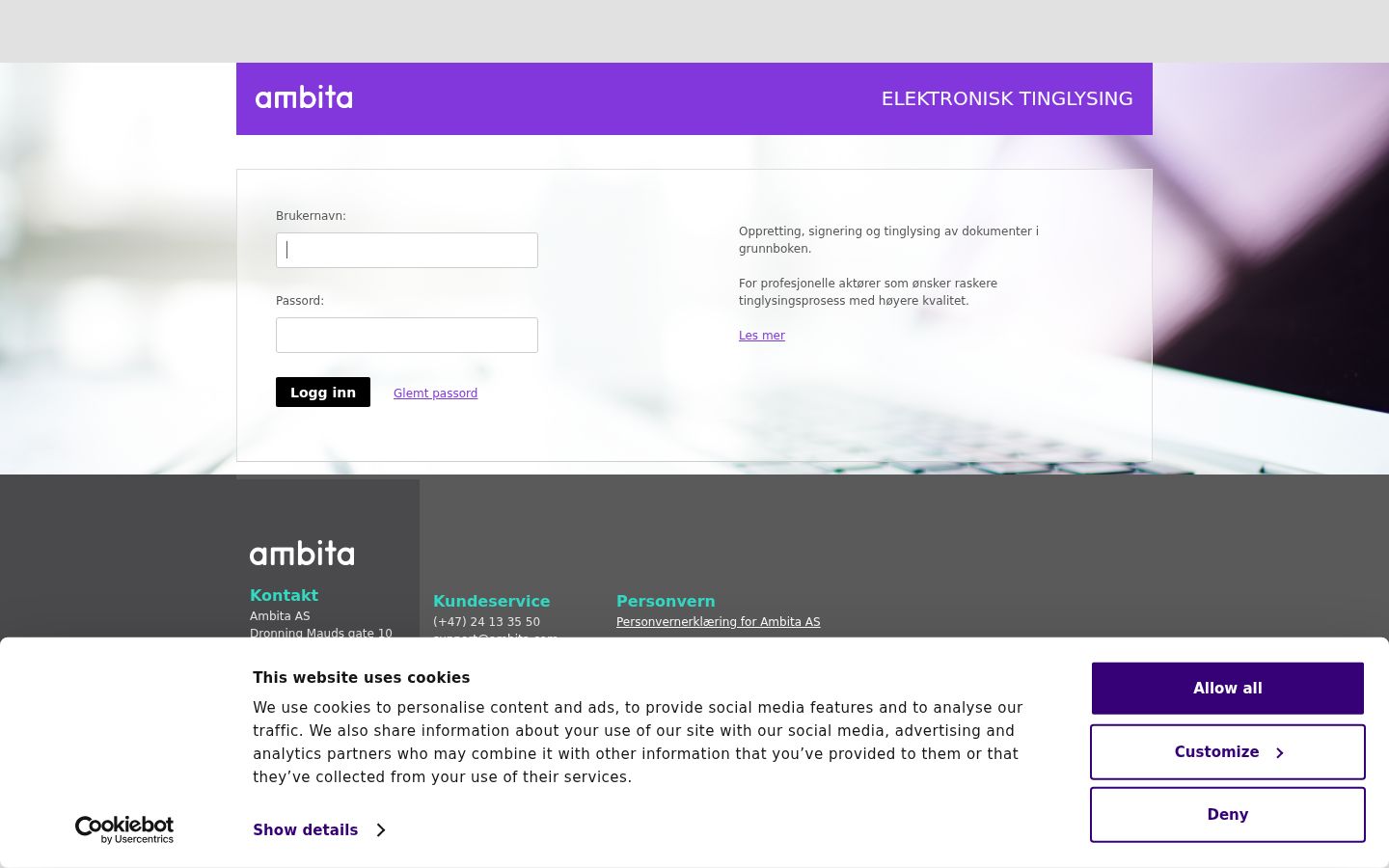 Screenshot of the consent banner shown before any interaction
