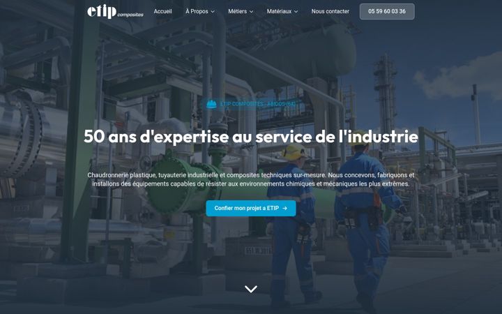 Screenshot of etipcomposites.fr