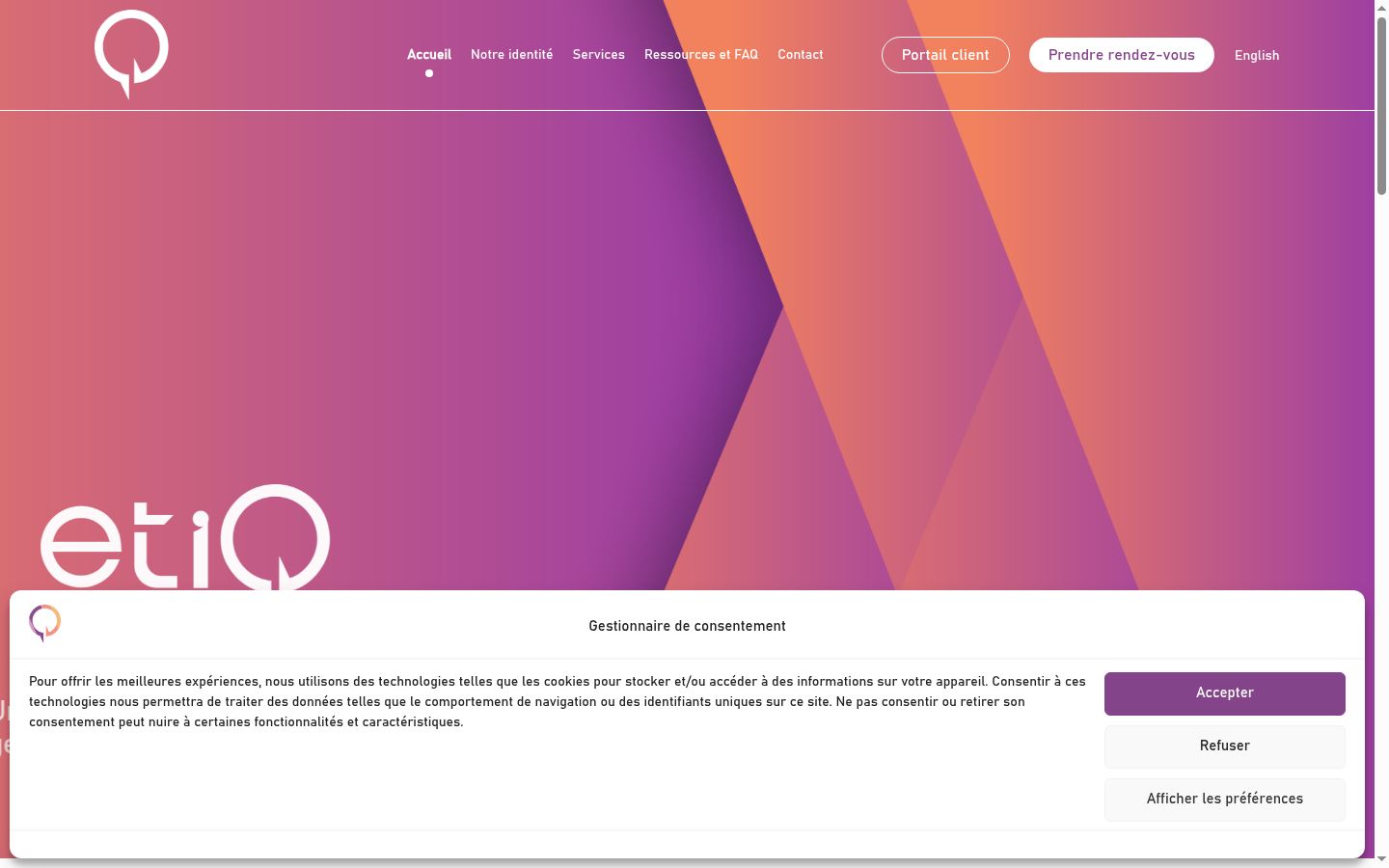 Screenshot of the consent banner shown before any interaction
