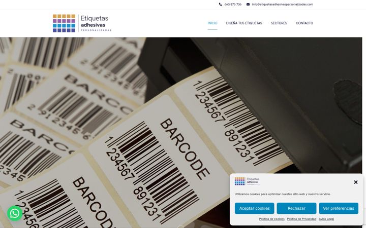 Screenshot of etiquetasadhesivaspersonalizadas.com