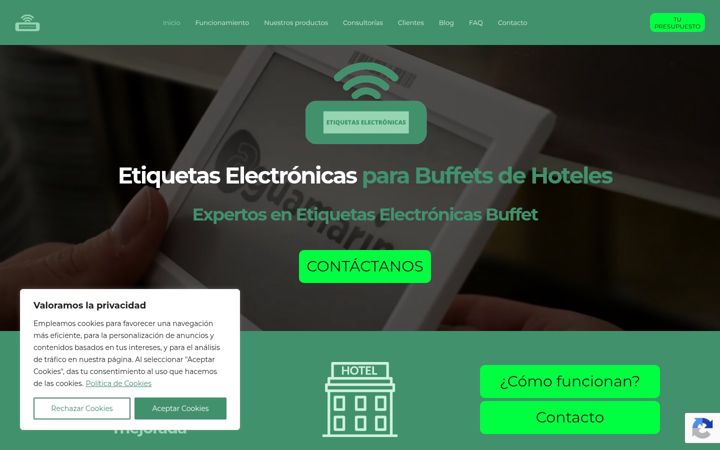 Screenshot of etiquetaselectronicasparabuffetdehoteles.es