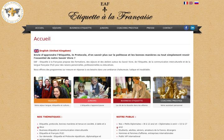Screenshot of etiquettealafrancaise.com