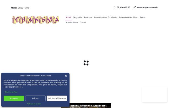 Screenshot of etiquettes-transma.fr