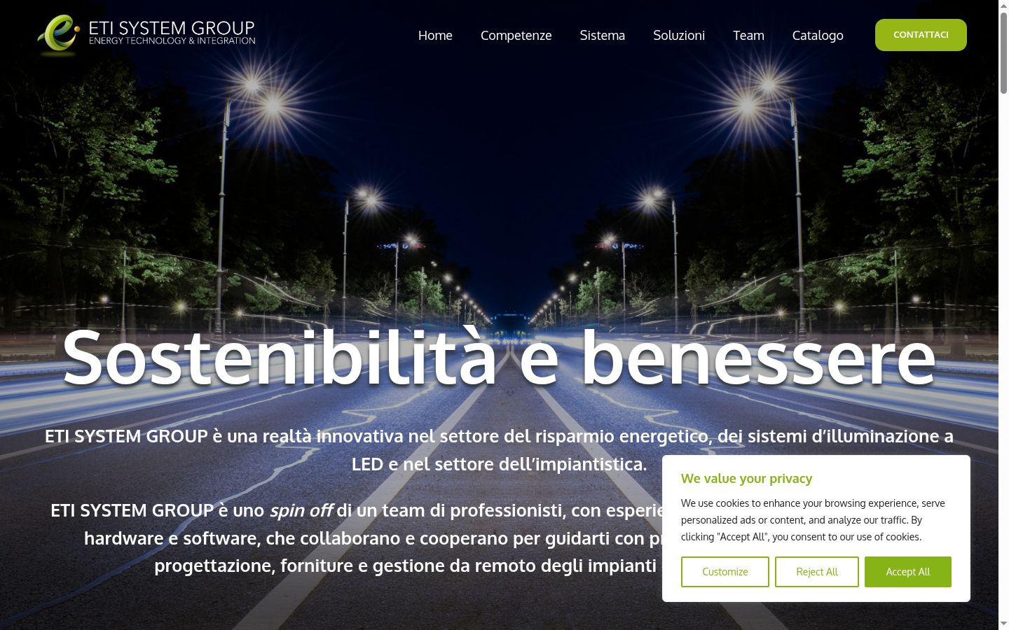 Screenshot del banner di consenso mostrato prima di qualsiasi interazione