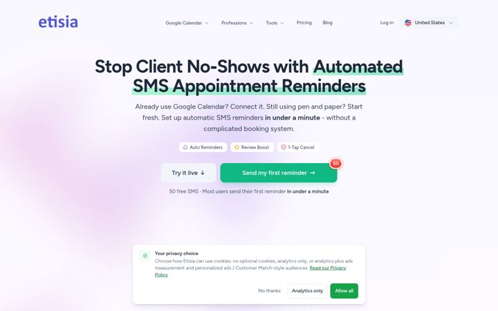 Screenshot of etisia.com