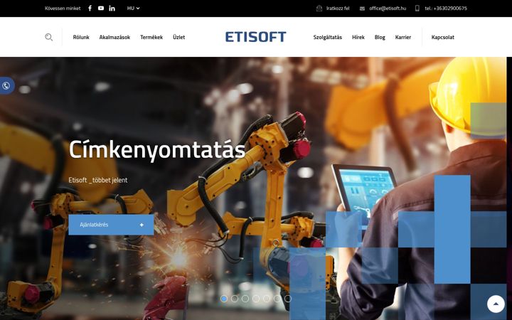 Skærmbillede af etisoft.hu