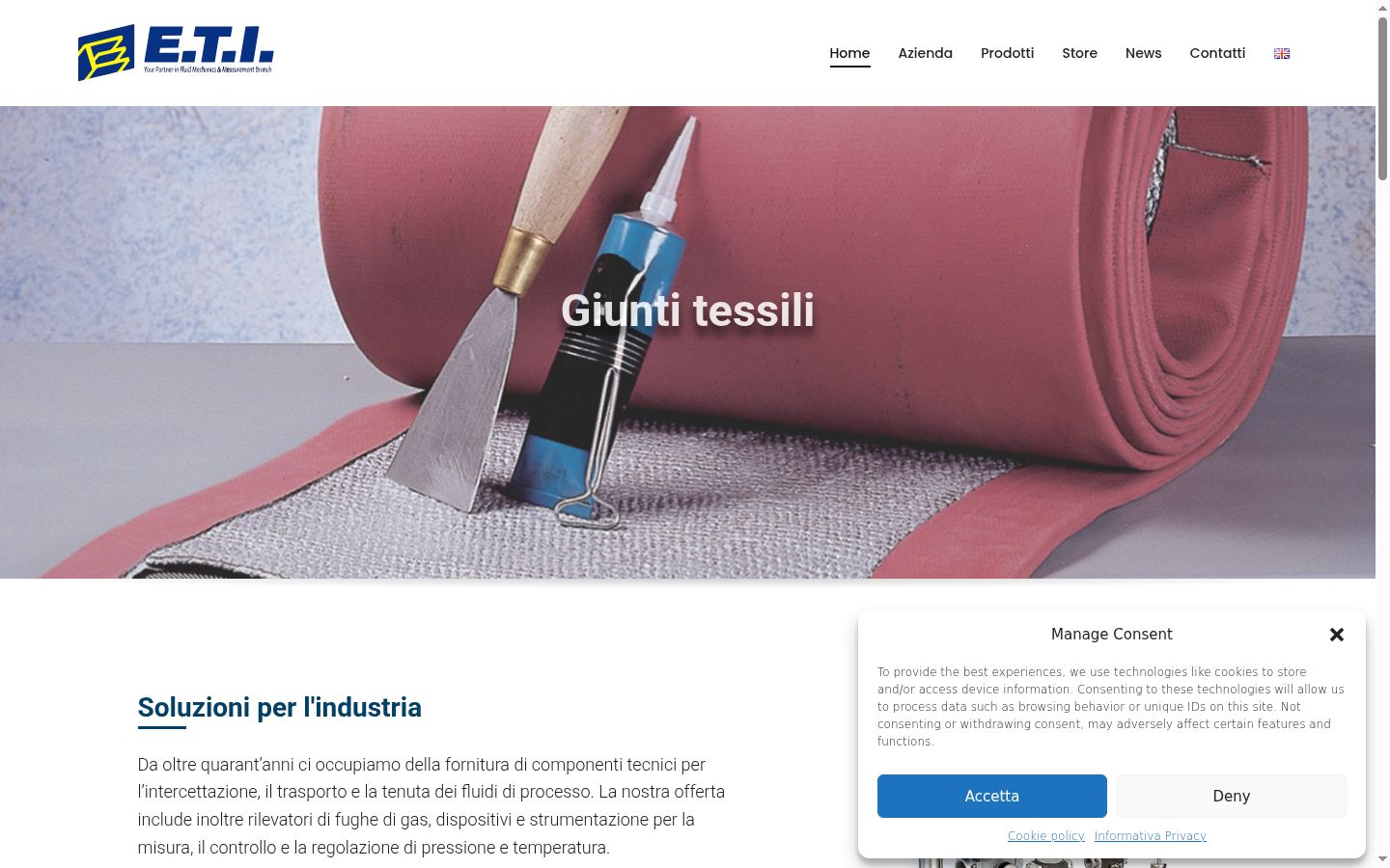 Screenshot of the consent banner shown before any interaction