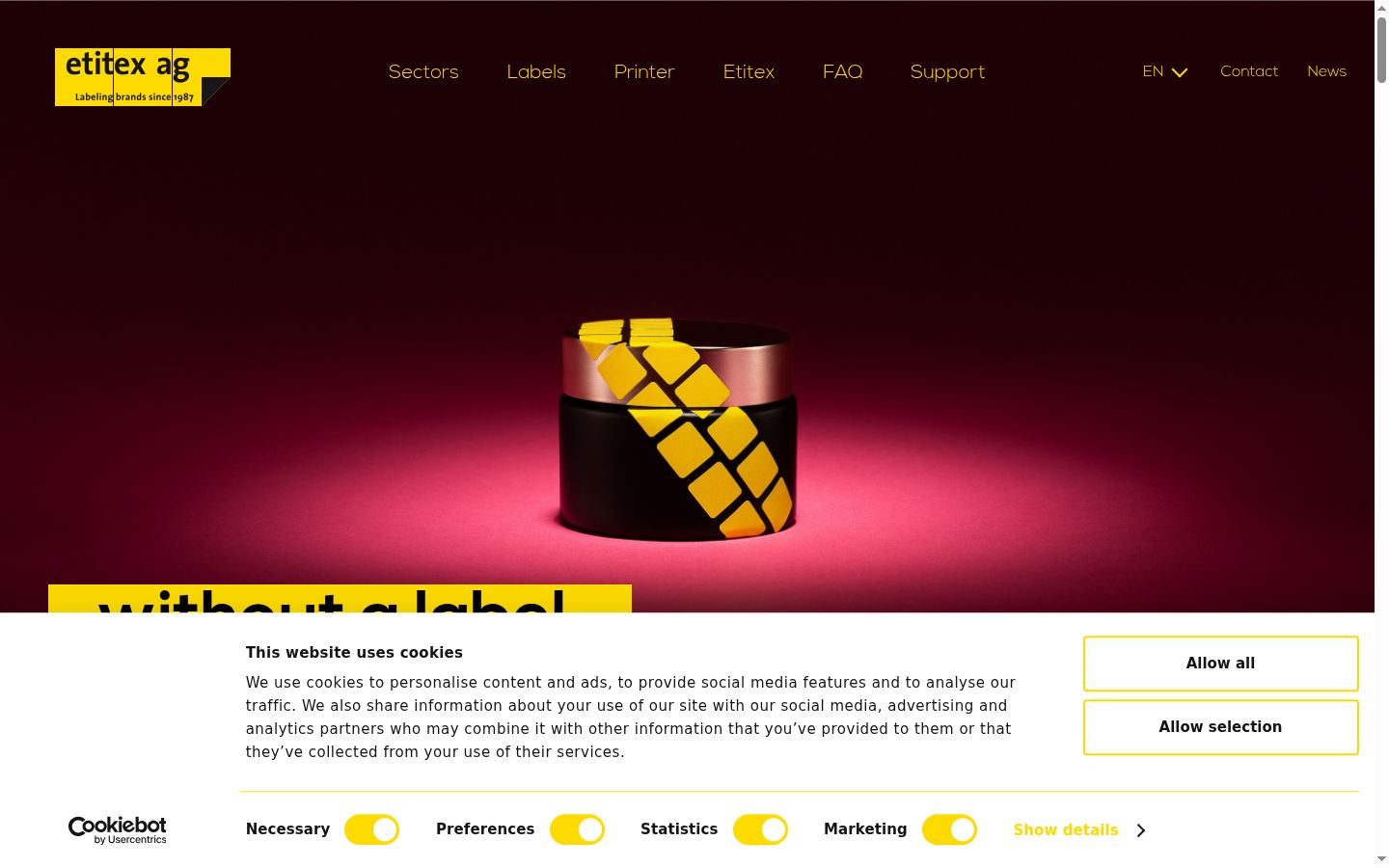 Screenshot of the consent banner shown before any interaction