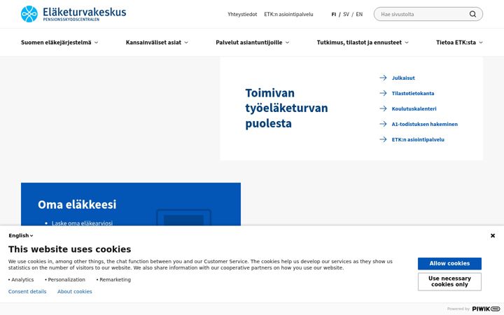 Екранна снимка на etk.fi