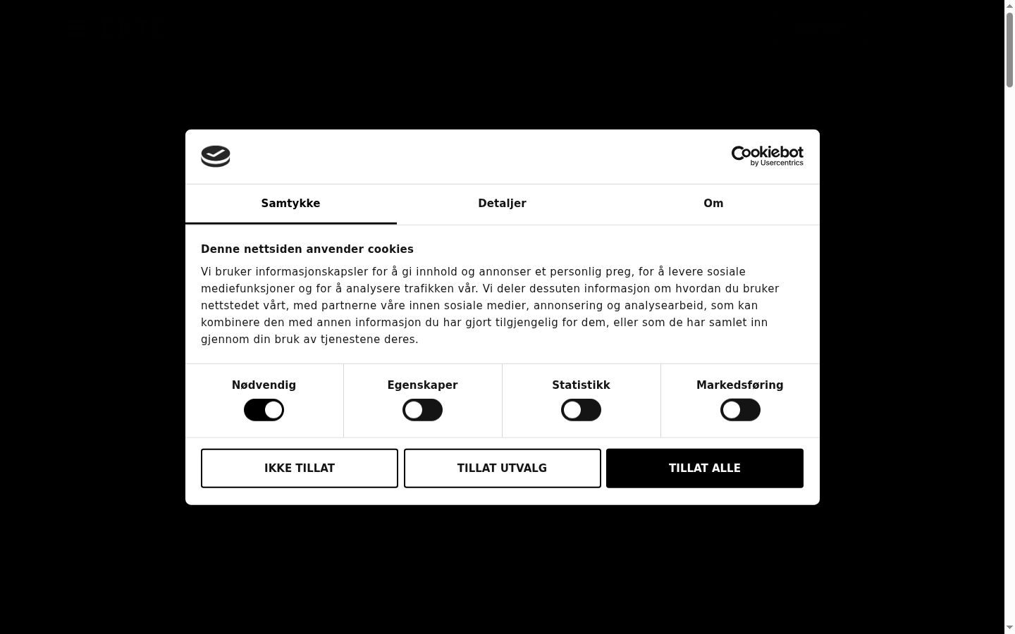 Screenshot of the consent banner shown before any interaction