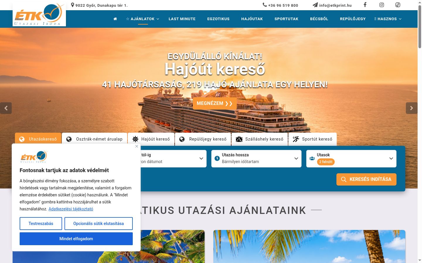 Screenshot del banner di consenso mostrato prima di qualsiasi interazione