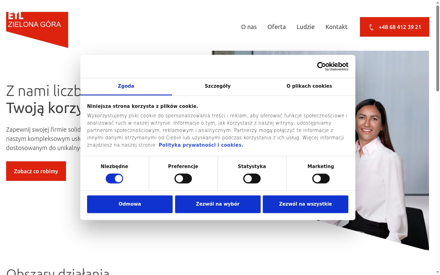 Screenshot del banner di consenso mostrato prima di qualsiasi interazione