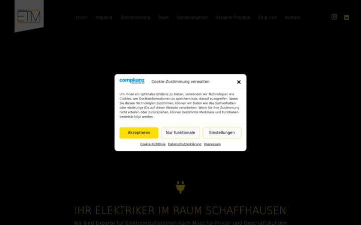 Екранна снимка на etm-elektro.ch