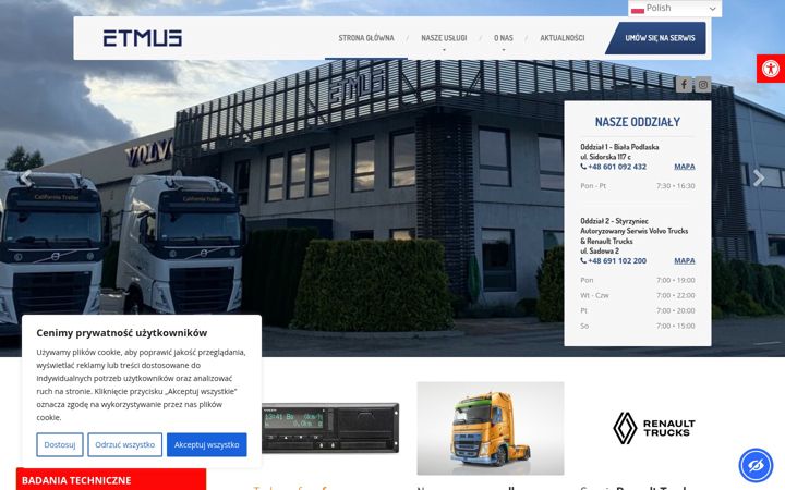 Screenshot of etmus.pl