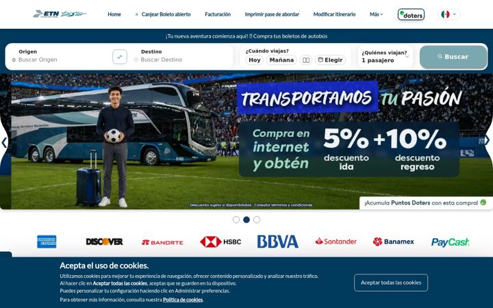 Screenshot of etn.com.mx