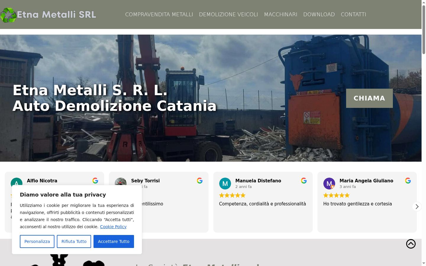 Screenshot del banner di consenso mostrato prima di qualsiasi interazione