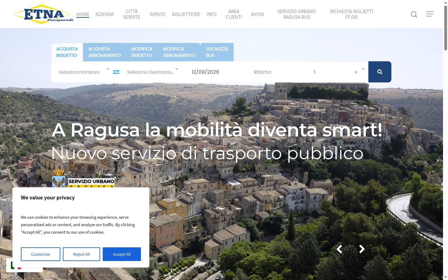 Screenshot of the consent banner shown before any interaction