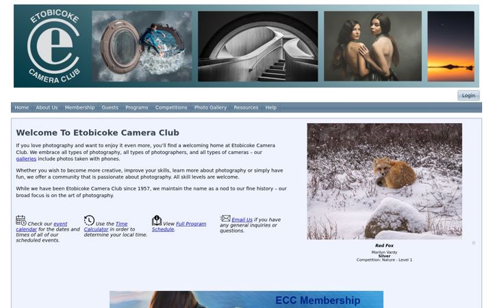 Screenshot of etobicokecameraclub.org