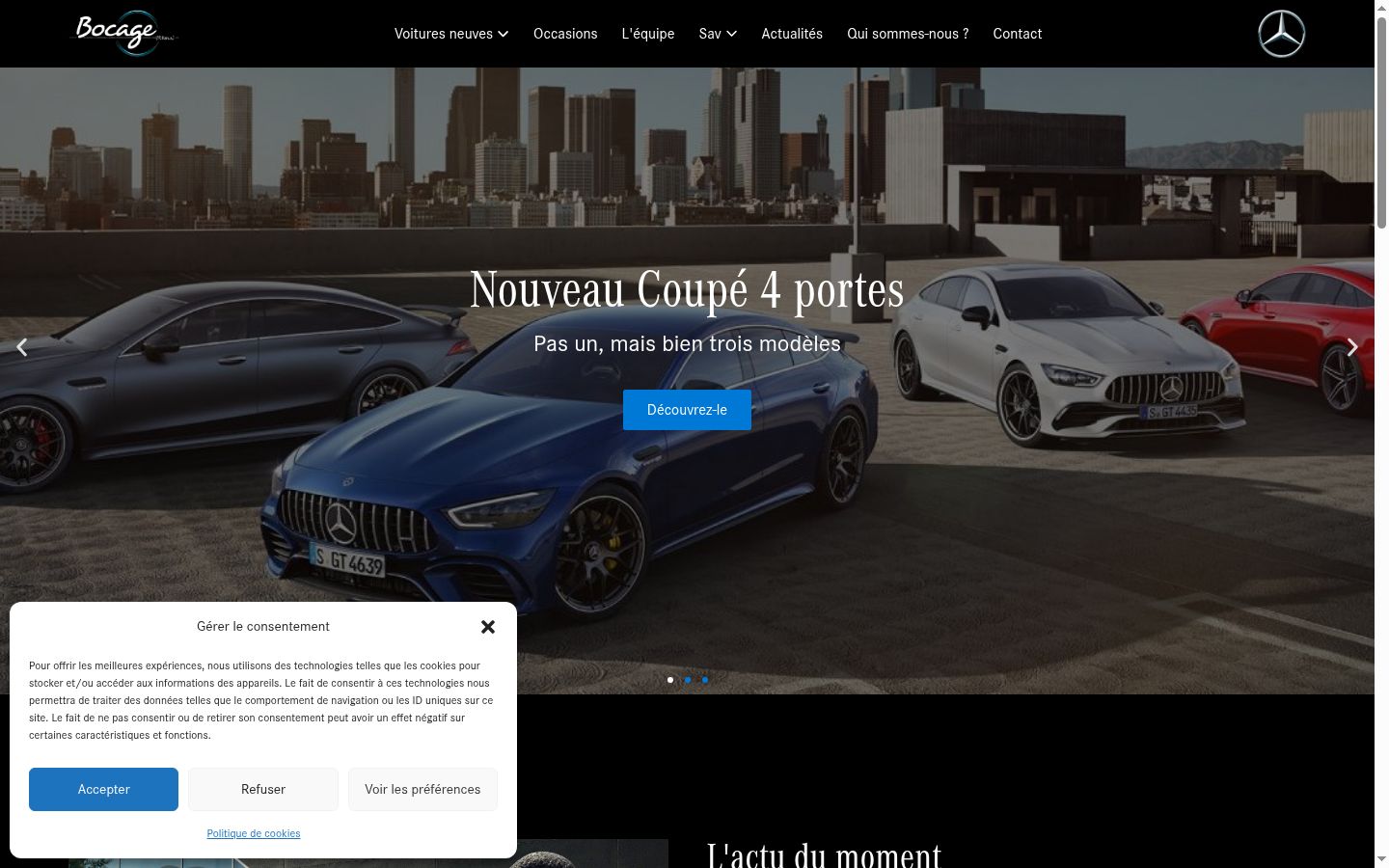 Screenshot del banner di consenso mostrato prima di qualsiasi interazione