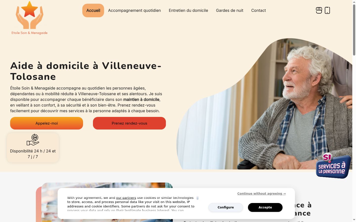 Screenshot del banner di consenso mostrato prima di qualsiasi interazione