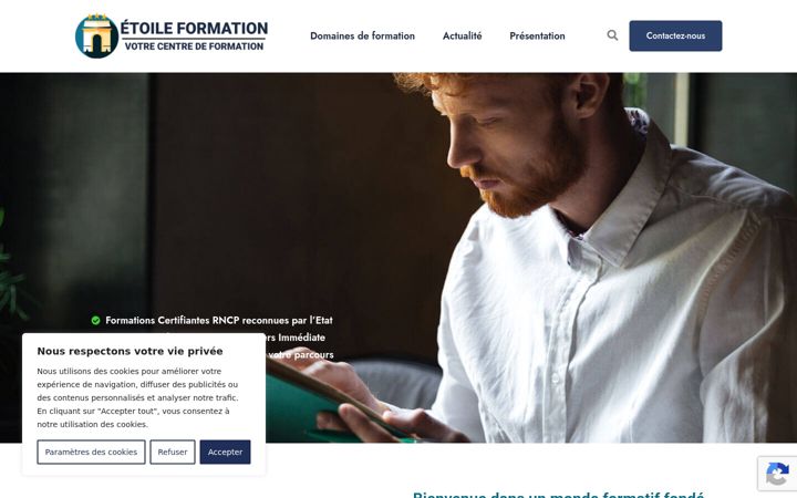 Screenshot stránky etoileformation.fr