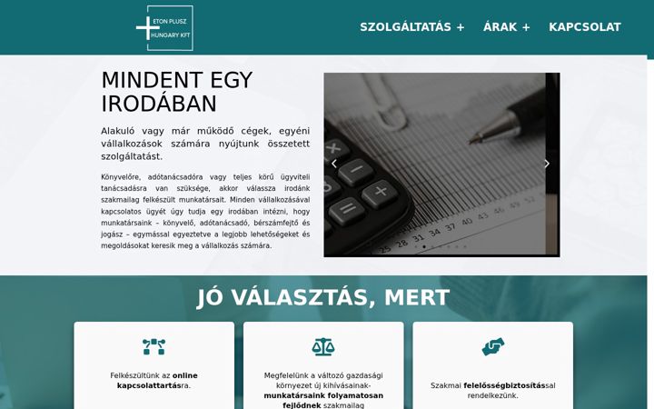 Kuvakaappaus sivustosta etonplusz.hu