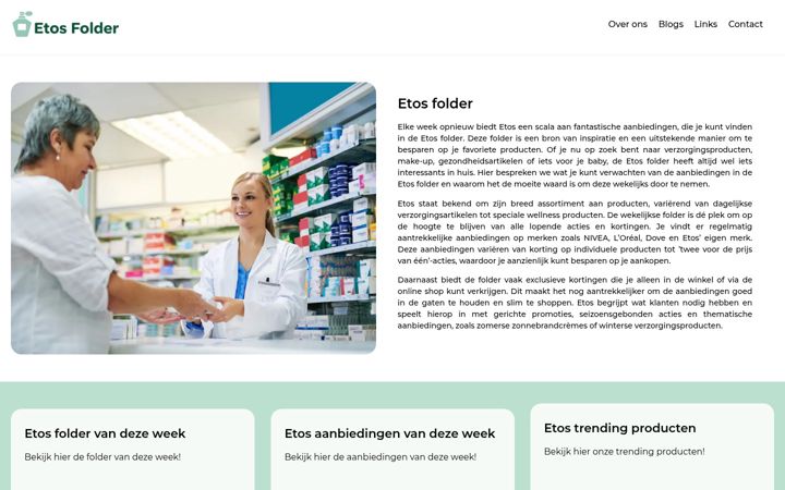 Screenshot ta' etosfolder.nl
