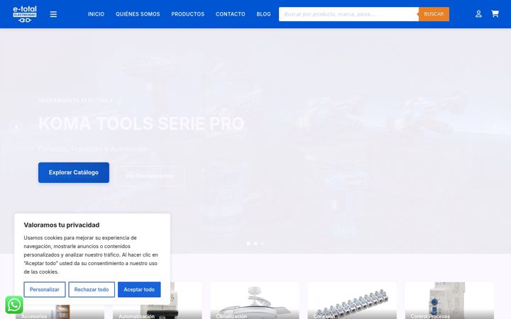 Screenshot of etotalelectricidad.es