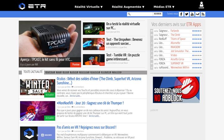 Screenshot of etr.fr