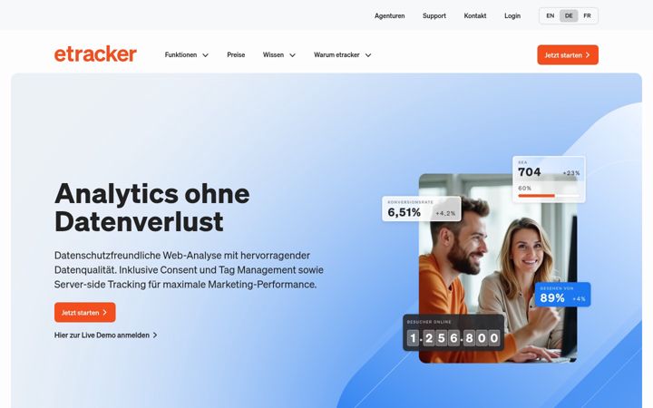Ekrano kopija etracker.com