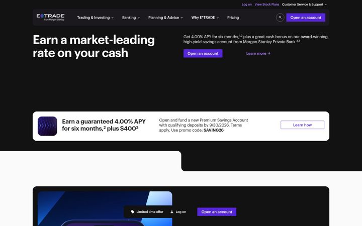 Skærmbillede af etrade.com