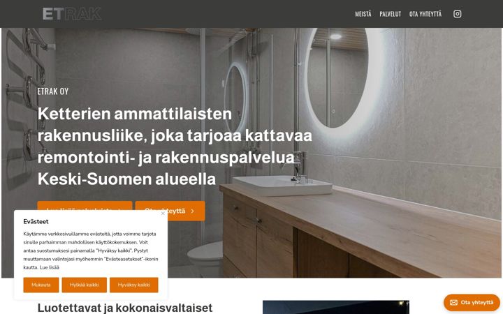 Екранна снимка на etrak.fi