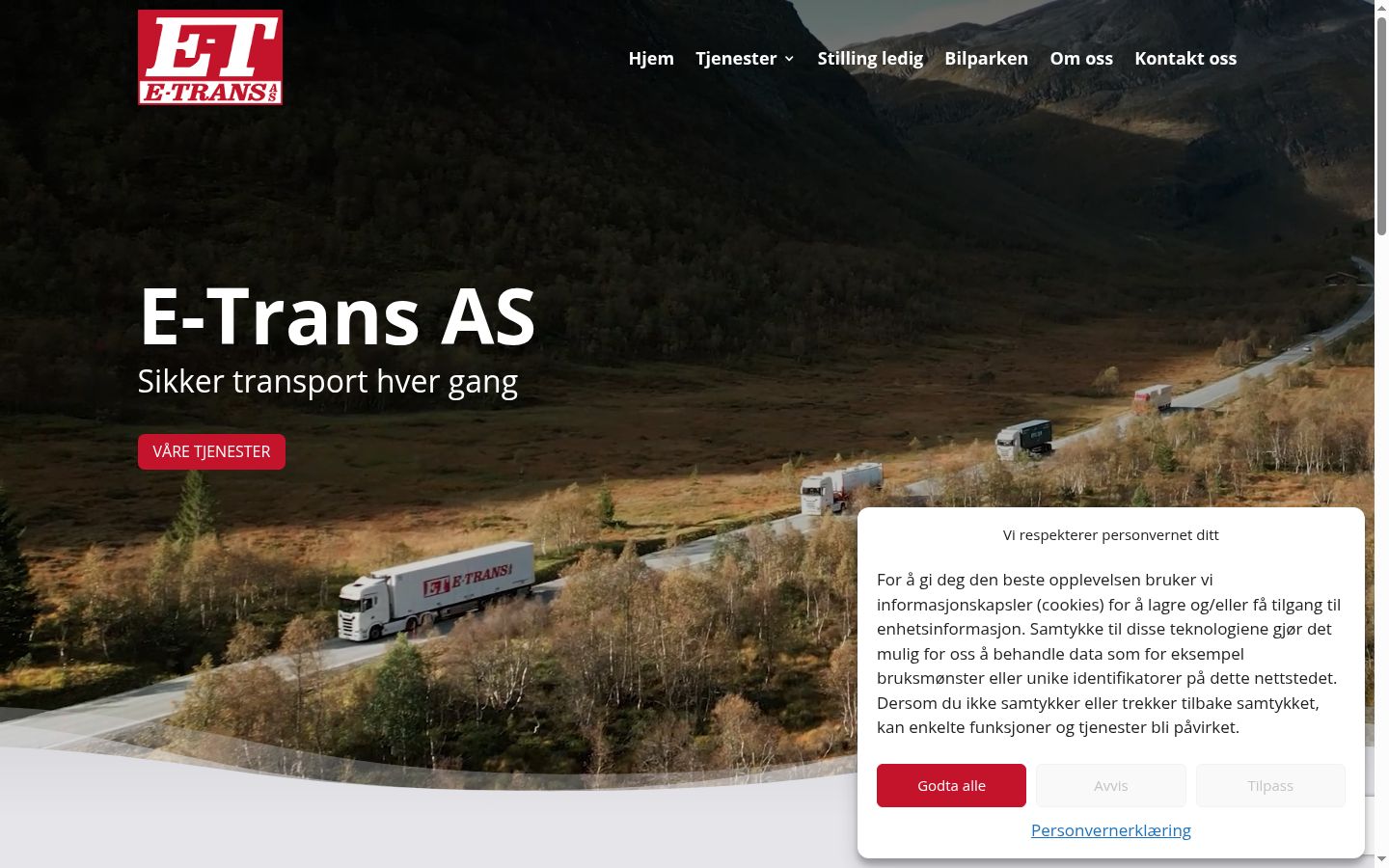 Screenshot of the consent banner shown before any interaction