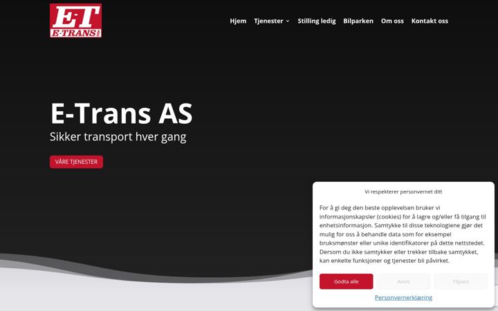 Screenshot of etrans.no