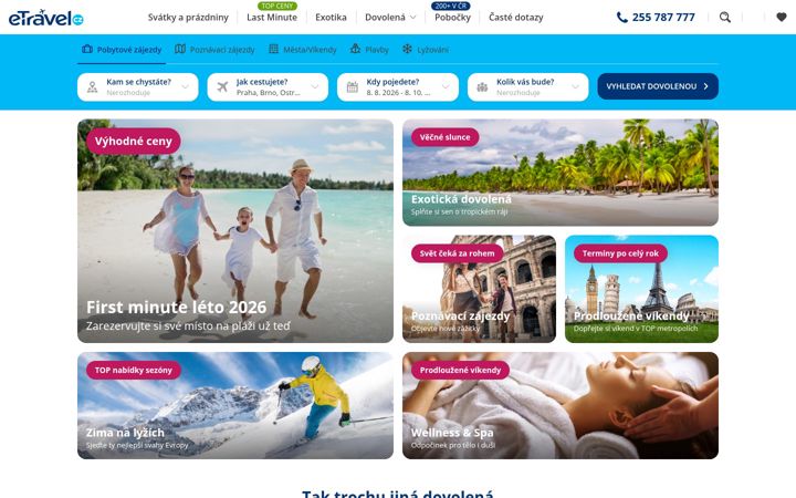 Snímek obrazovky etravel.cz