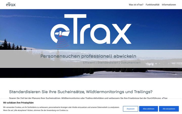 Ekraanipilt saidist etrax.at