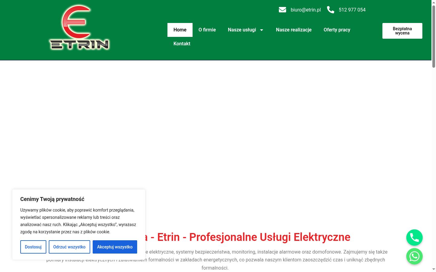 Screenshot des Einwilligungsbanners vor jeglicher Interaktion