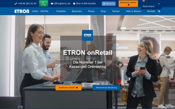 Screenshot of etron.de
